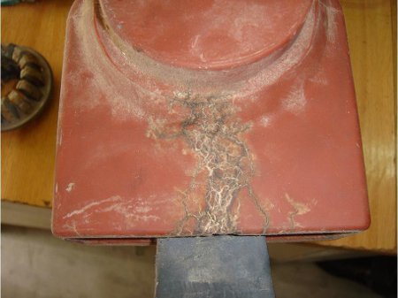 Fig. 1 Overheated insulator with surface tracking